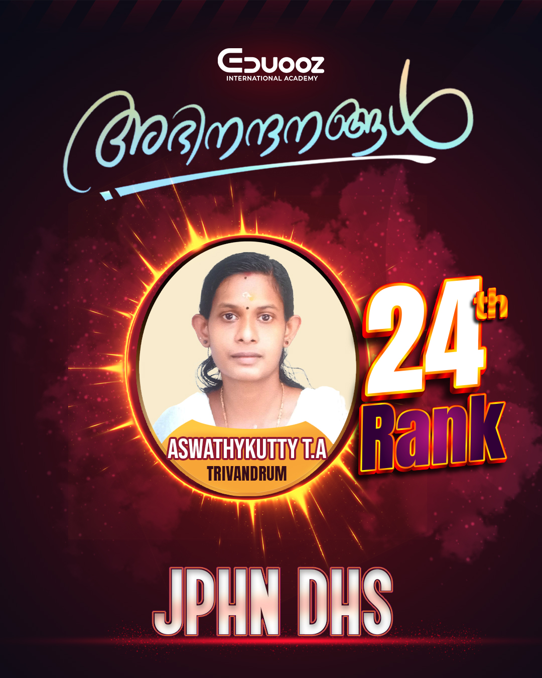 Rank holder portrait: 24 Aswathykutty T.A JPHN DHS.jpg